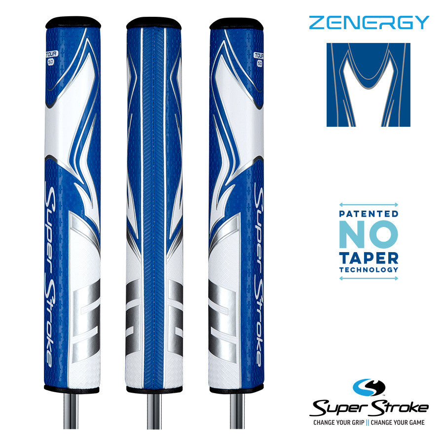 SuperStroke Golf Zenergy Putter Grip - Tour 5.0 Blue/White