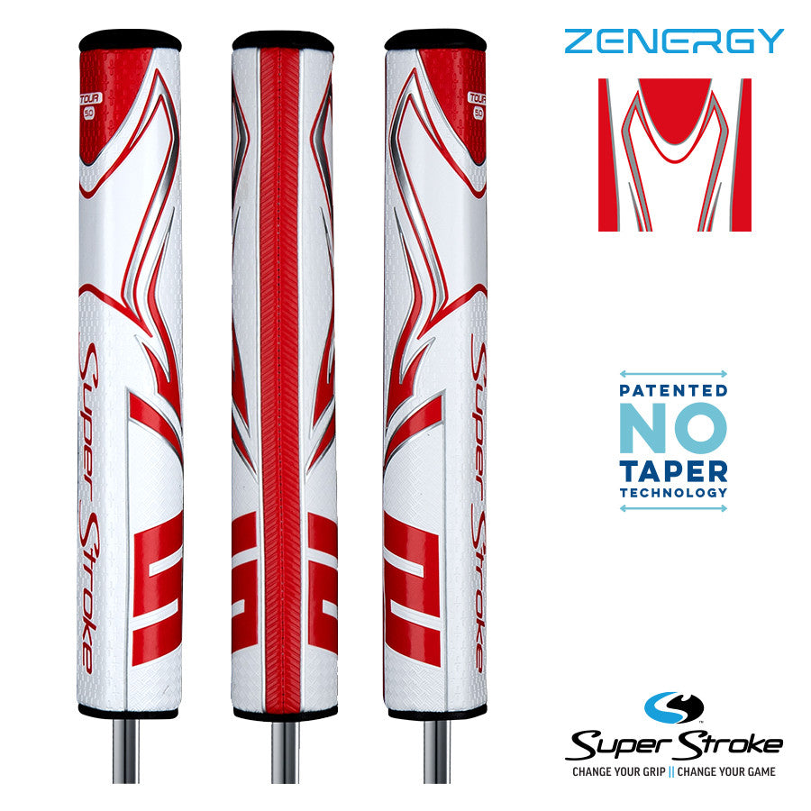 SuperStroke Golf Zenergy Putter Grip - Tour 5.0 White/Red