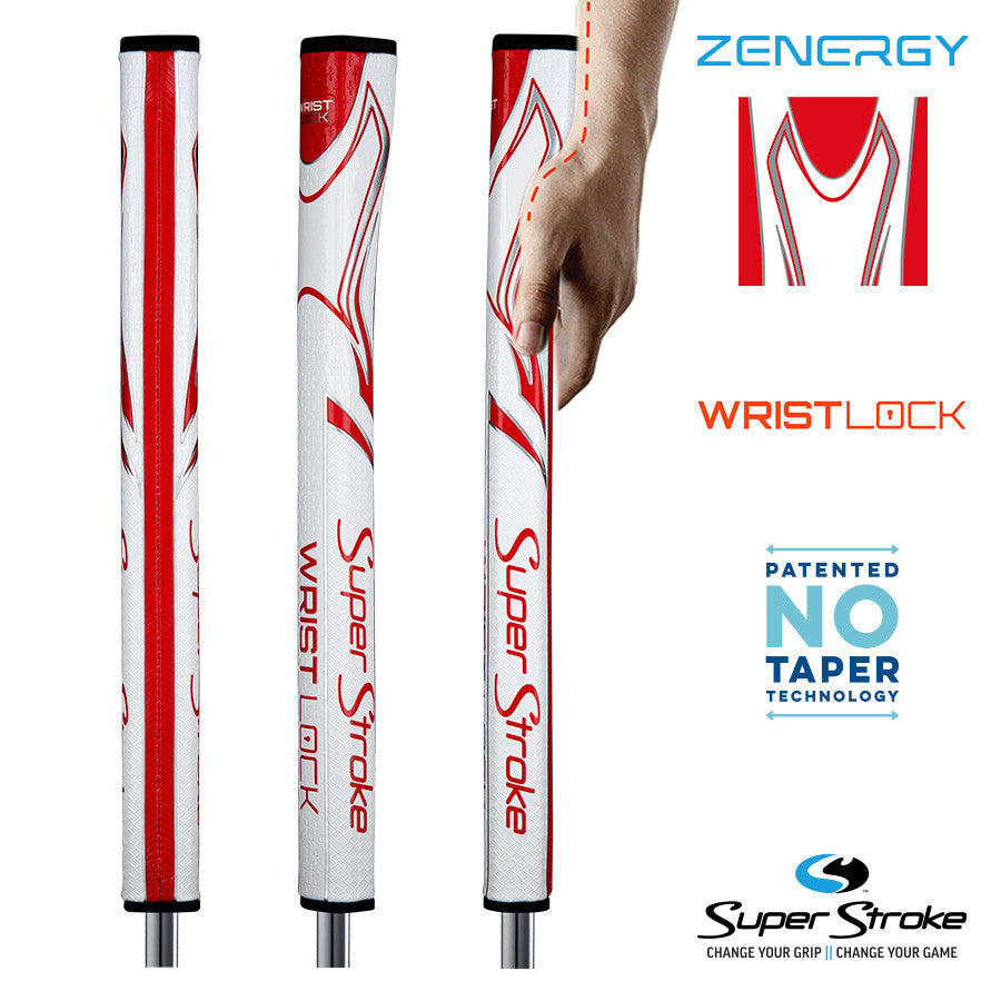 SuperStroke Golf Zenergy Putter Grip - Wristlock White/Red