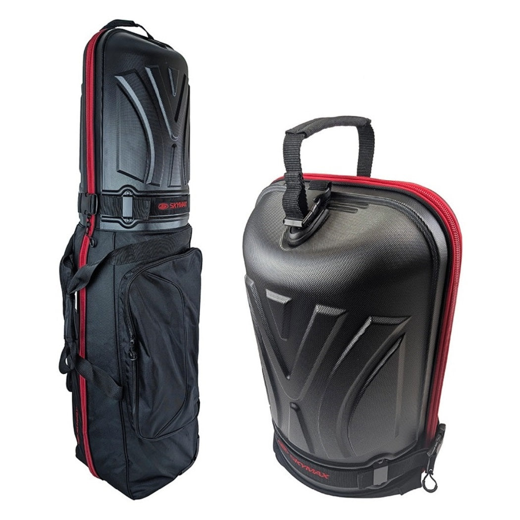 Skymax Deluxe Hard Top Golf Travel Cover - folded and unfolded