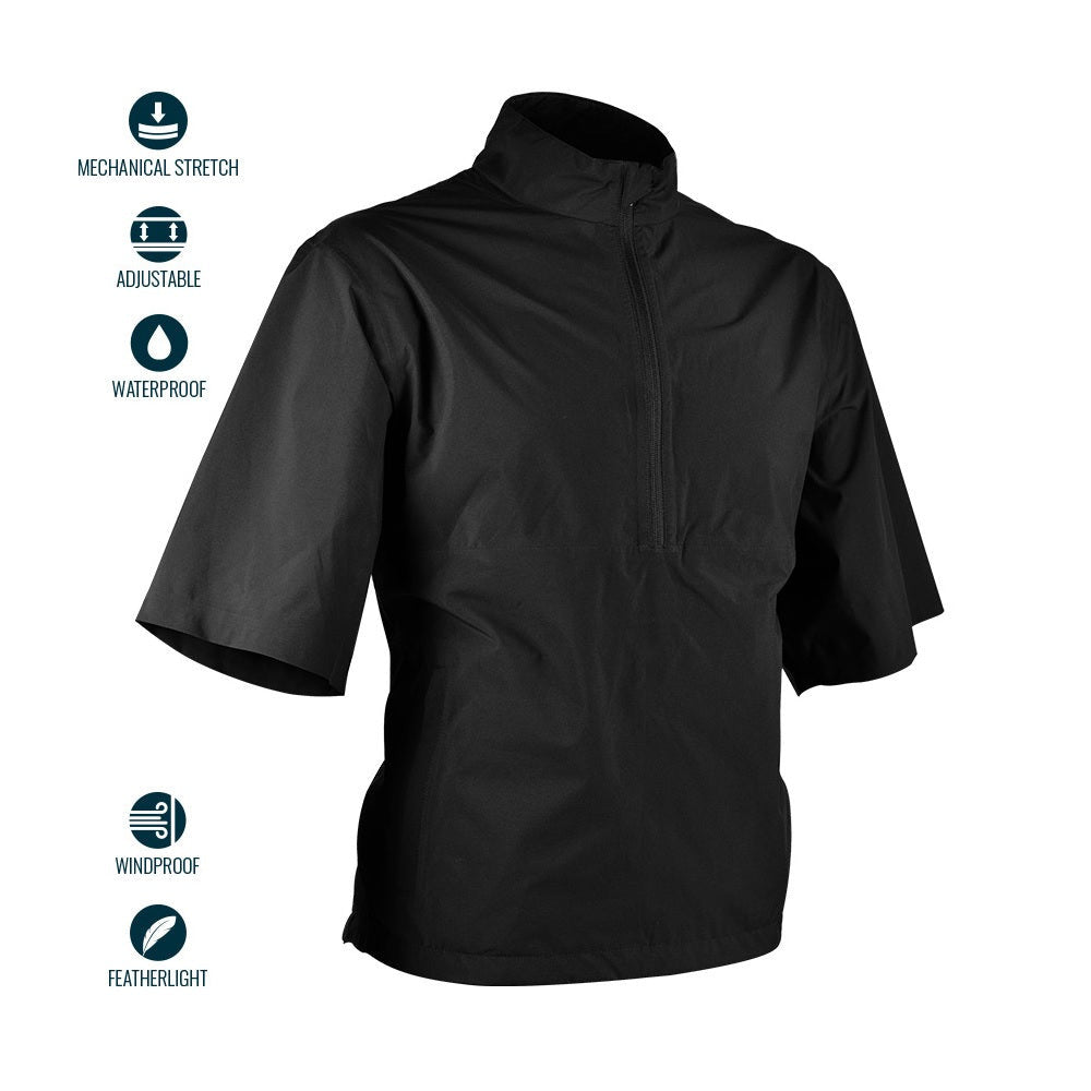 Sun Mountain Monsoon Waterproof Short-Sleeve Pullover - Black - front view