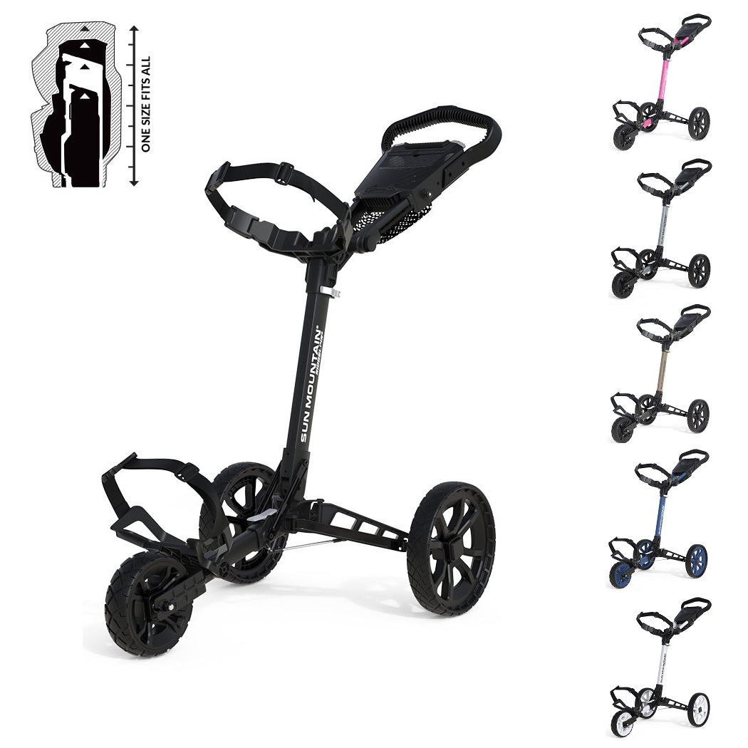 Sun Mountain Ridgeline 3 Golf Push Trolley – 3 Wheel Compact Fold