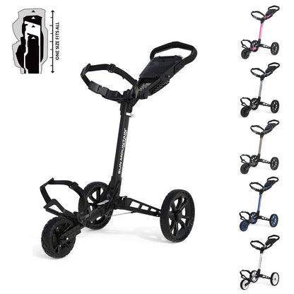 Sun Mountain Ridgeline 3 Golf Push Trolley – 3 Wheel Compact Fold