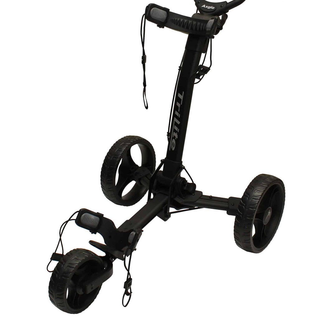 TriLite T-Flash Premium Golf Push Cart - Black - three wheels