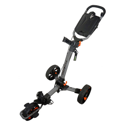 TriLite T-Flash Premium Golf Push Cart - Grey/Orange