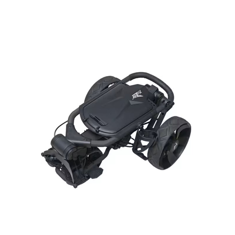 TriLite T-Flash Premium Golf Push Cart - Black/Black - FREE Carry Bag