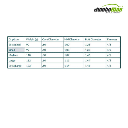 JumboMax Tour Series - size specifications