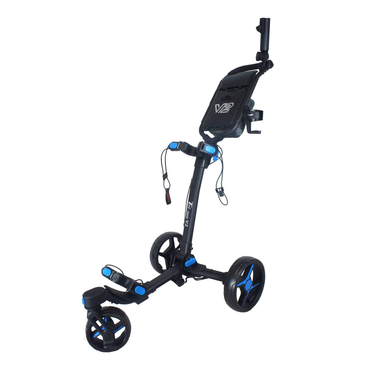 Axglo Tri-360 V2 Golf Trolley - 3 Wheel Swivel Push Cart Umbrella & Drink Holder