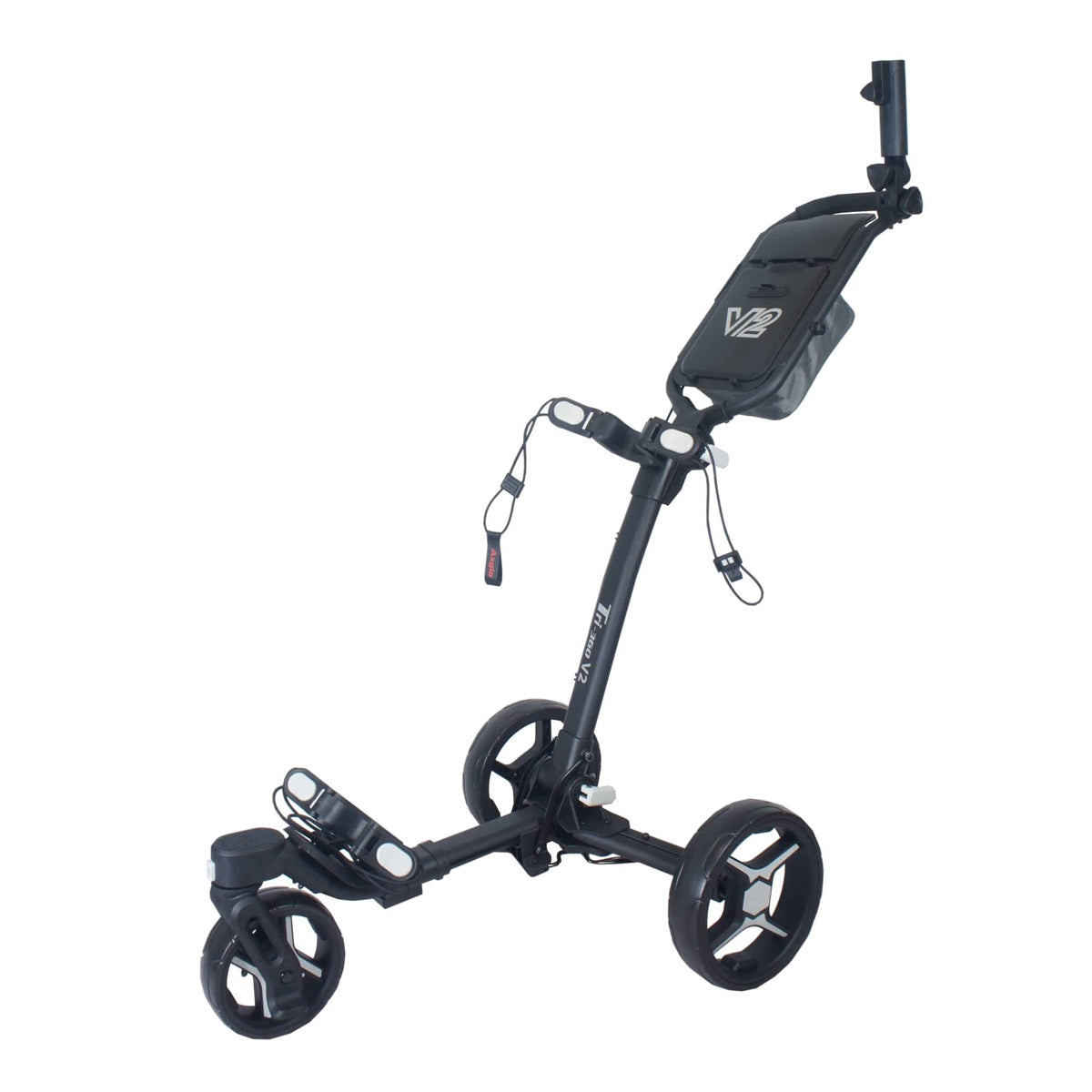 Axglo Tri-360 V2 Golf Trolley - 3 Wheel Swivel Push Cart Umbrella & Drink Holder