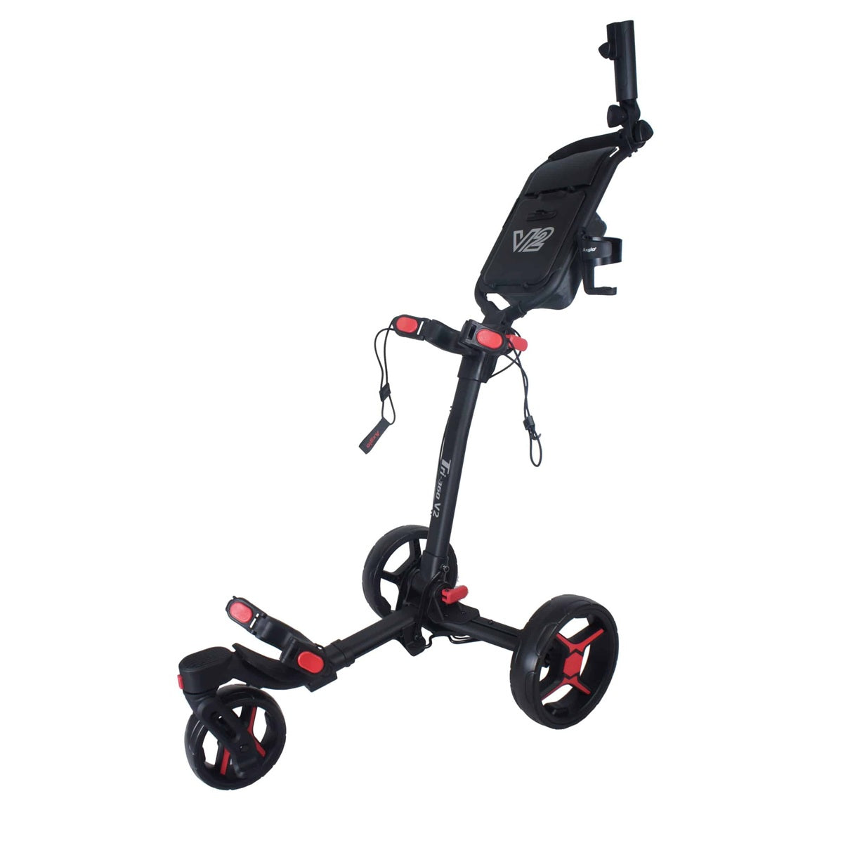 Axglo Tri-360 V2 Golf Trolley - 3 Wheel Swivel Push Cart Umbrella & Drink Holder