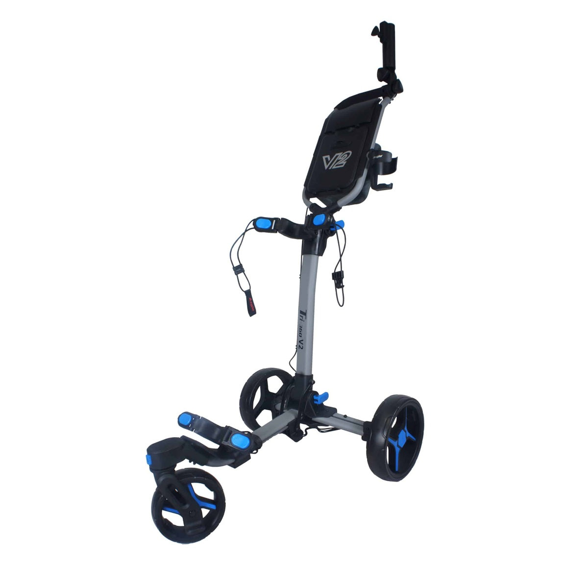 Axglo Tri-360 V2 Golf Trolley - 3 Wheel Swivel Push Cart Umbrella & Drink Holder