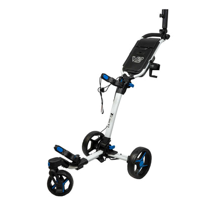 Axglo Tri-360 V2 Golf Trolley - 3 Wheel Swivel Push Cart Umbrella & Drink Holder