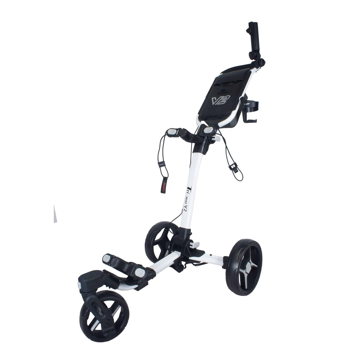 Axglo Tri-360 V2 Golf Trolley - 3 Wheel Swivel Push Cart Umbrella & Drink Holder