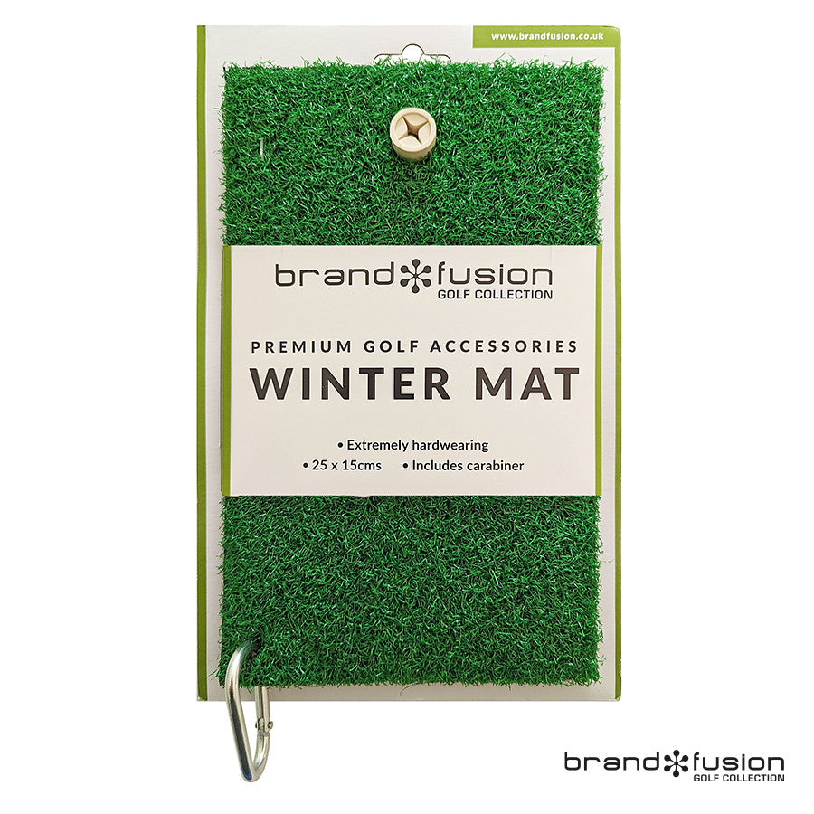 Brand Fusion Winter Mat - 25x15cm - Includes Golf Tee Holder & Bag Clip