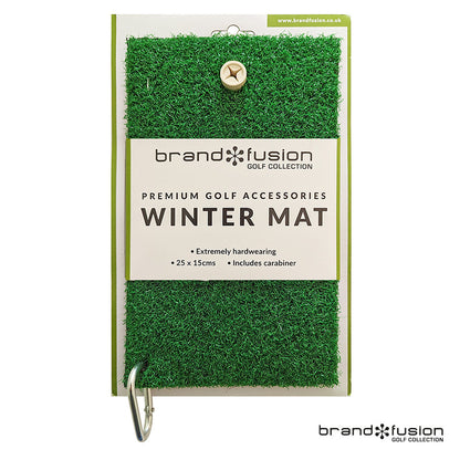 Brand Fusion Winter Mat - 25x15cm - Includes Golf Tee Holder & Bag Clip