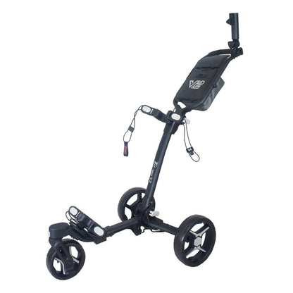 Axglo Tri-360 V2 Golf Trolley - 3 Wheel Swivel Push Cart - Black/Grey