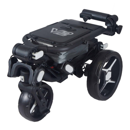 Axglo Tri-360 V2 Golf Trolley - Black/Grey - folded