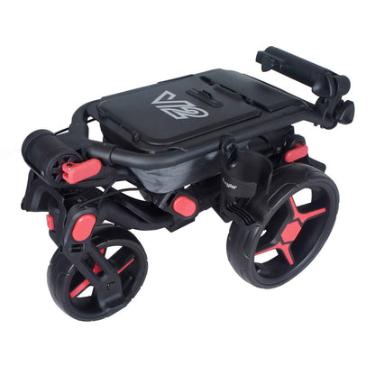 Axglo Tri-360 V2 Golf Trolley - Black/Red - folded