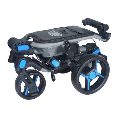 Axglo Tri-360 V2 Golf Trolley - Grey/Blue - folded