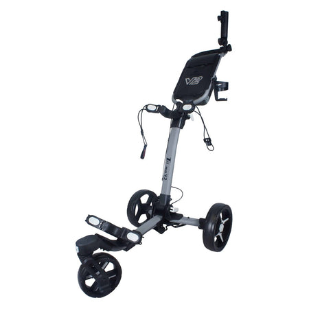 Axglo Tri-360 V2 Golf Trolley - 3 Wheel Swivel Push Cart - Grey/Grey