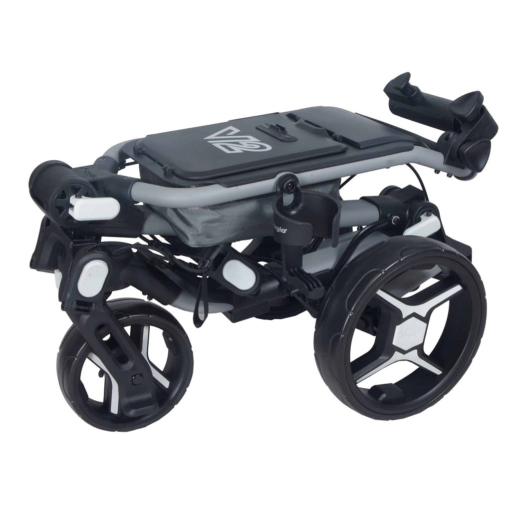Axglo Tri-360 V2 Golf Trolley - Grey/Grey - folded