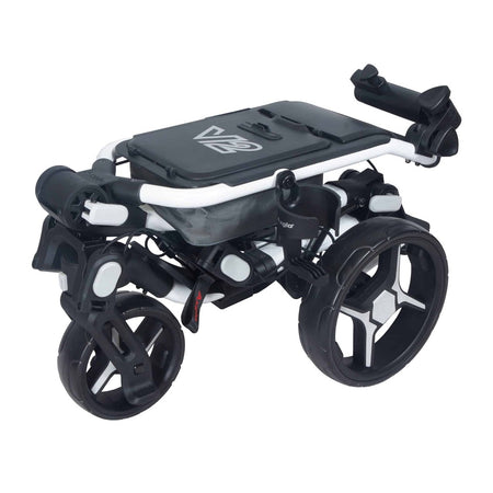 Axglo Tri-360 V2 Golf Trolley - White/Grey - folded