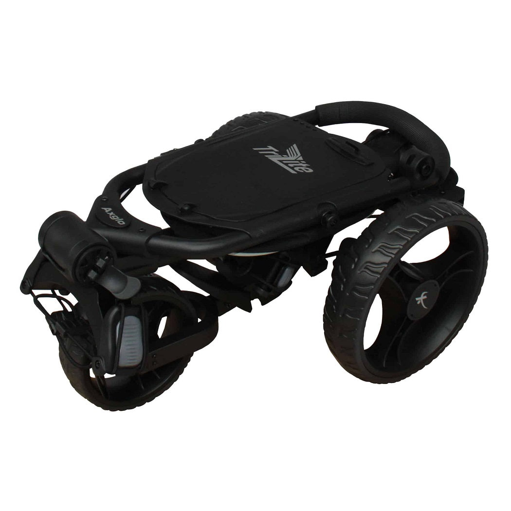 Axglo TriLite 3-Wheel Golf Trolley - Black - folded