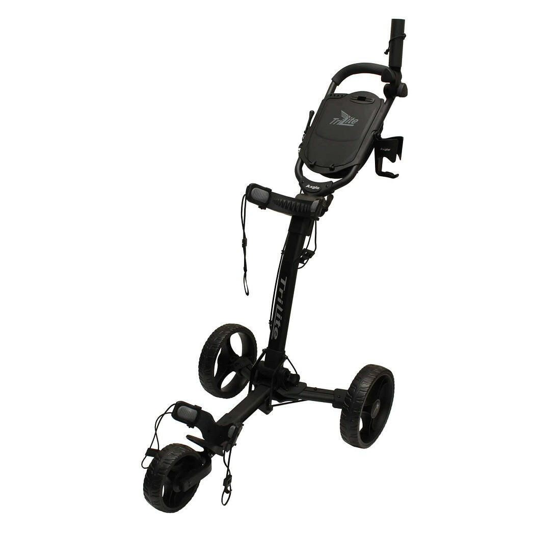 Axglo TriLite 3-Wheel Golf Trolley Push Cart - Black