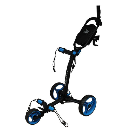 Axglo TriLite 3-Wheel Golf Trolley Push Cart - Black/Blue