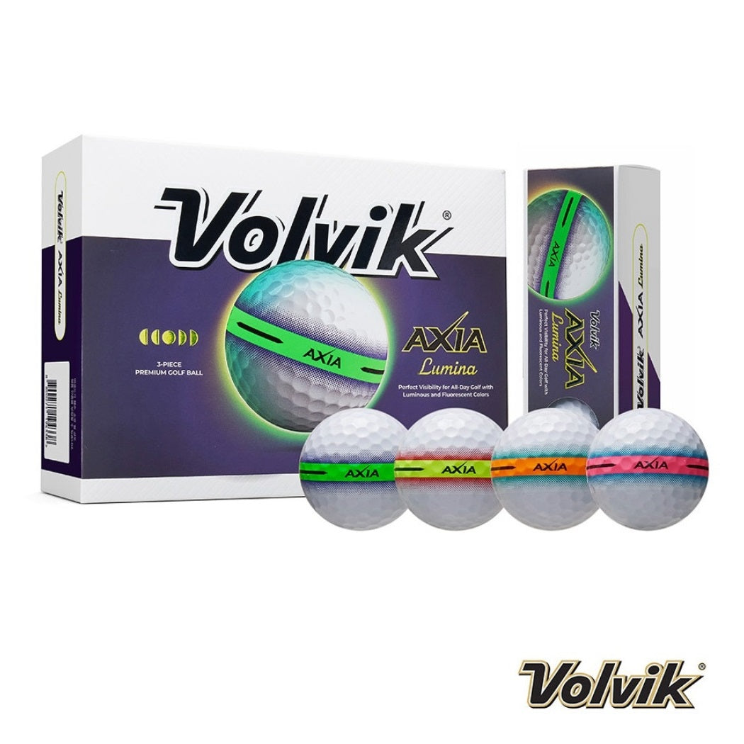 Volvik AXIA Golf Balls – Lumina & Hologram 3 Piece High Visibility Performance Balls