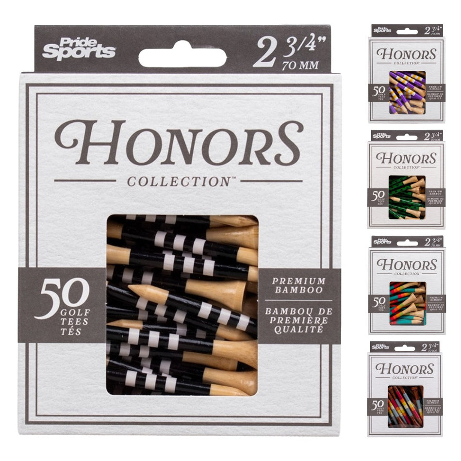 Pride Sports Honors Collection Bamboo Golf Tees & Ball Marker Sets - Choice of Design