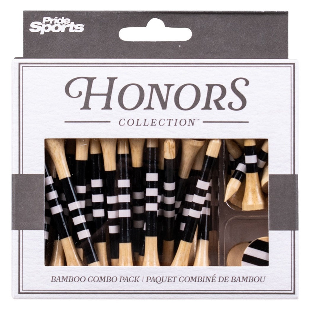 Pride Sports Honors Collection - Bamboo Tees / Ball Marker Combo Pack - Black/White