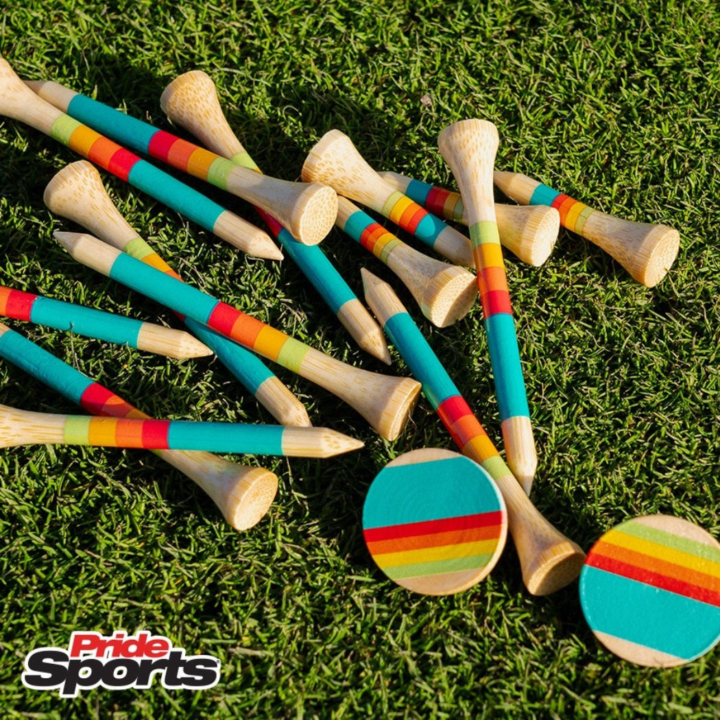 Pride Sports Honors Collection - Bamboo Tees / Ball Marker Combo Pack - Sunrise Gradient - lifestyle image