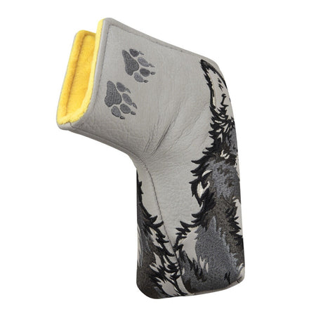 Luna Links Blade Putter Novelty Golf Club Headcover - Wolf - reverse side