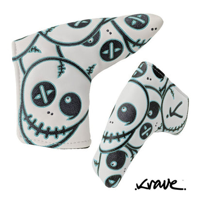 Krave Arctic Blade Putter Headcover - front and rear views
