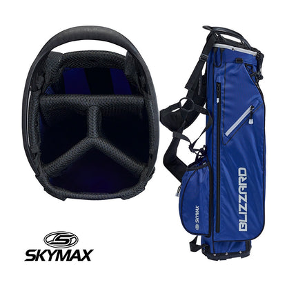Skymax Blizzard Lightweight Stand Bag - Navy/Grey side view and 4-way divider