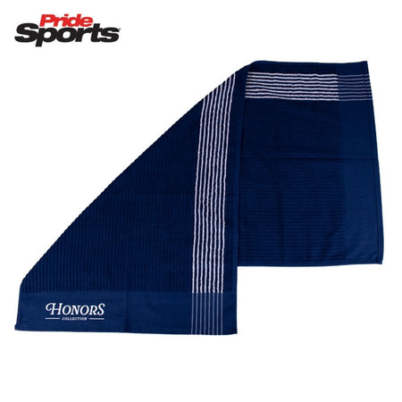 Pride Sports Honors Collection Caddie Golf Towel - Navy - removed from packaging and showing stripe detail