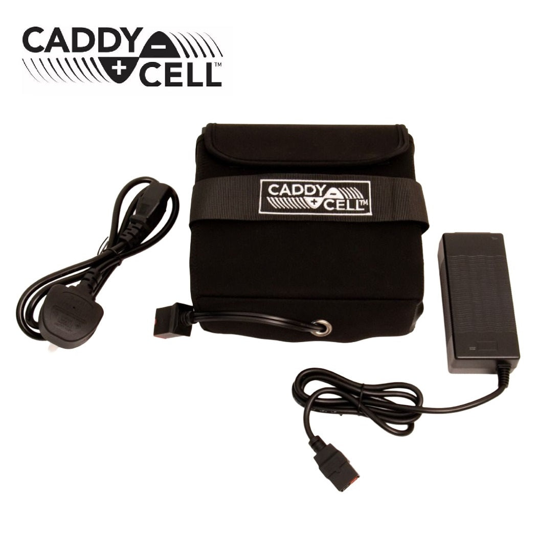 CaddyCell Lithium Golf Trolley Battery & Charger for Motocaddy M-Series - 18 Hole - with charger and power cable