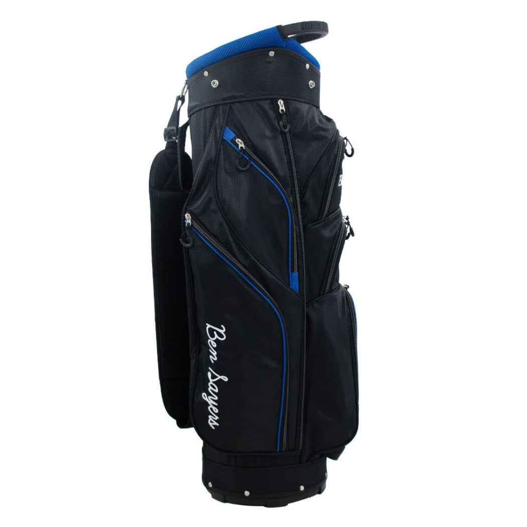 Ben Sayers DLX Cart/Trolley Golf Bag - G7008 Black/Blue - rear view