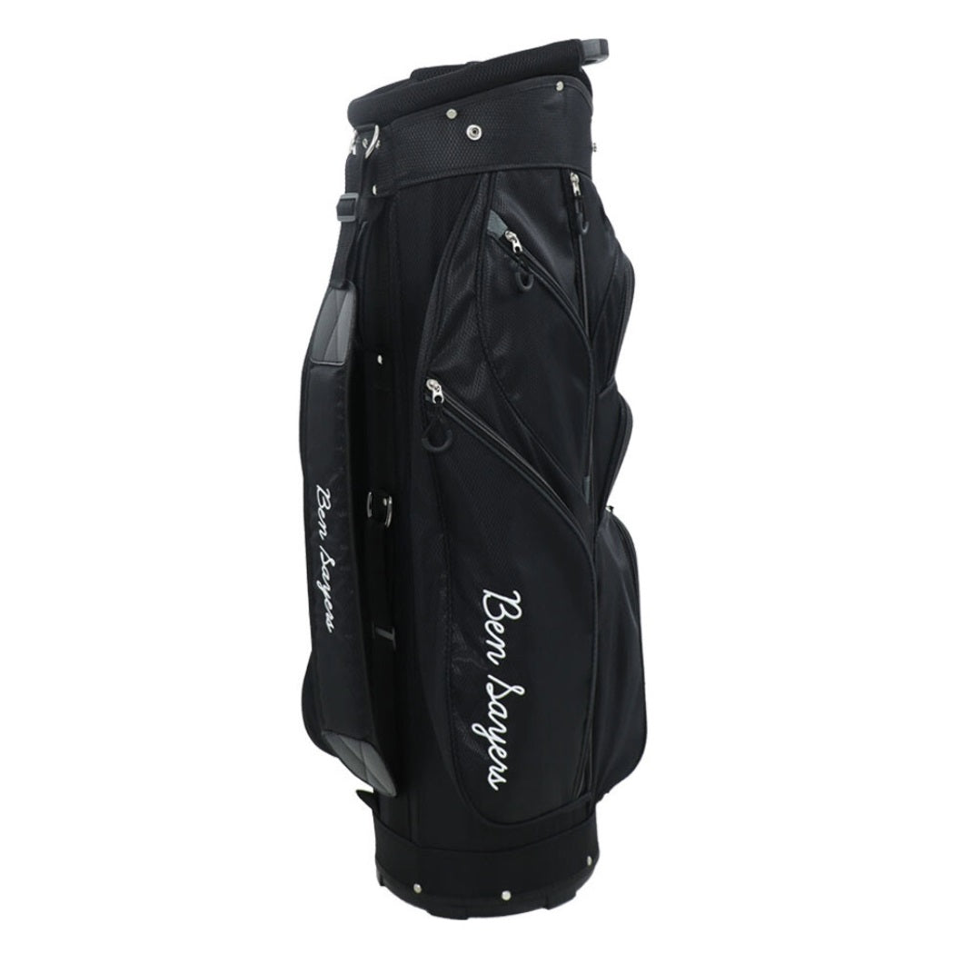 Ben Sayers DLX Cart/Trolley Golf Bag - G7007 Black/Grey - rear view