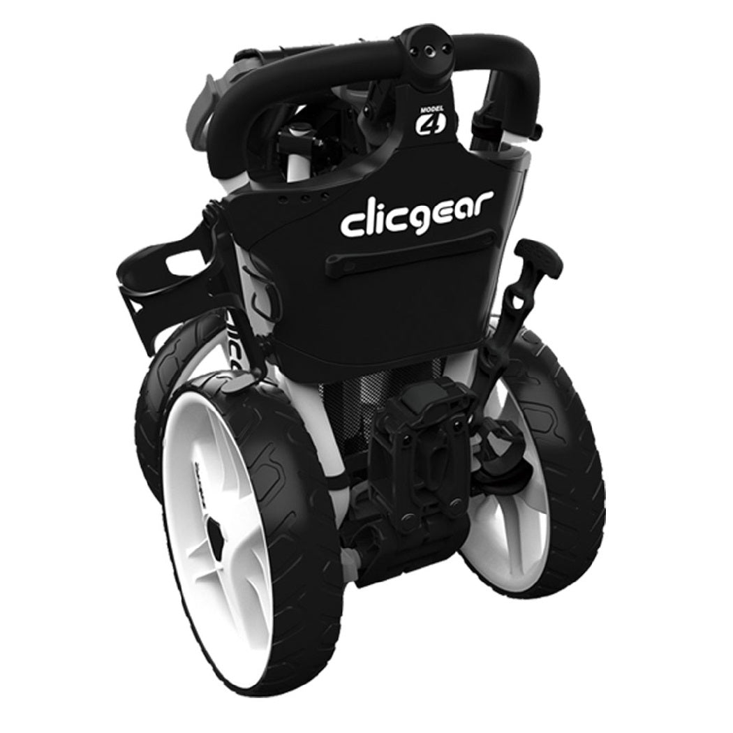 White Clicgear 4.0 Push Golf Trolley folded for storage