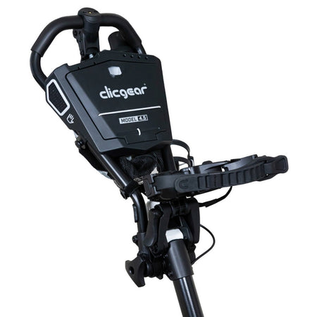 Close-up of the Clicgear 4.5 console lid and mesh basket in Black