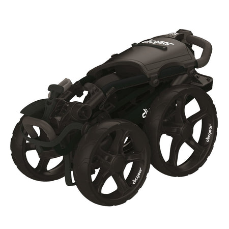 Clicgear 8.0+ Black push golf trolley folded for storage