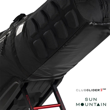 Sun Mountain ClubGlider 3 Tour Golf Travel Cover - Black - close-up of the moulded exterior panels