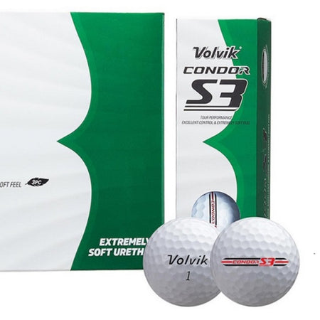VOLVIK Condor S3 Tour Soft Golf Balls - front and rear views