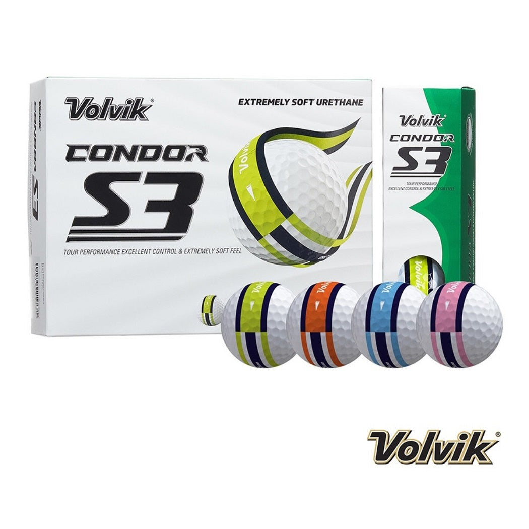 VOLVIK Condor S3 Tour Soft 360 Golf Balls - Box of 12