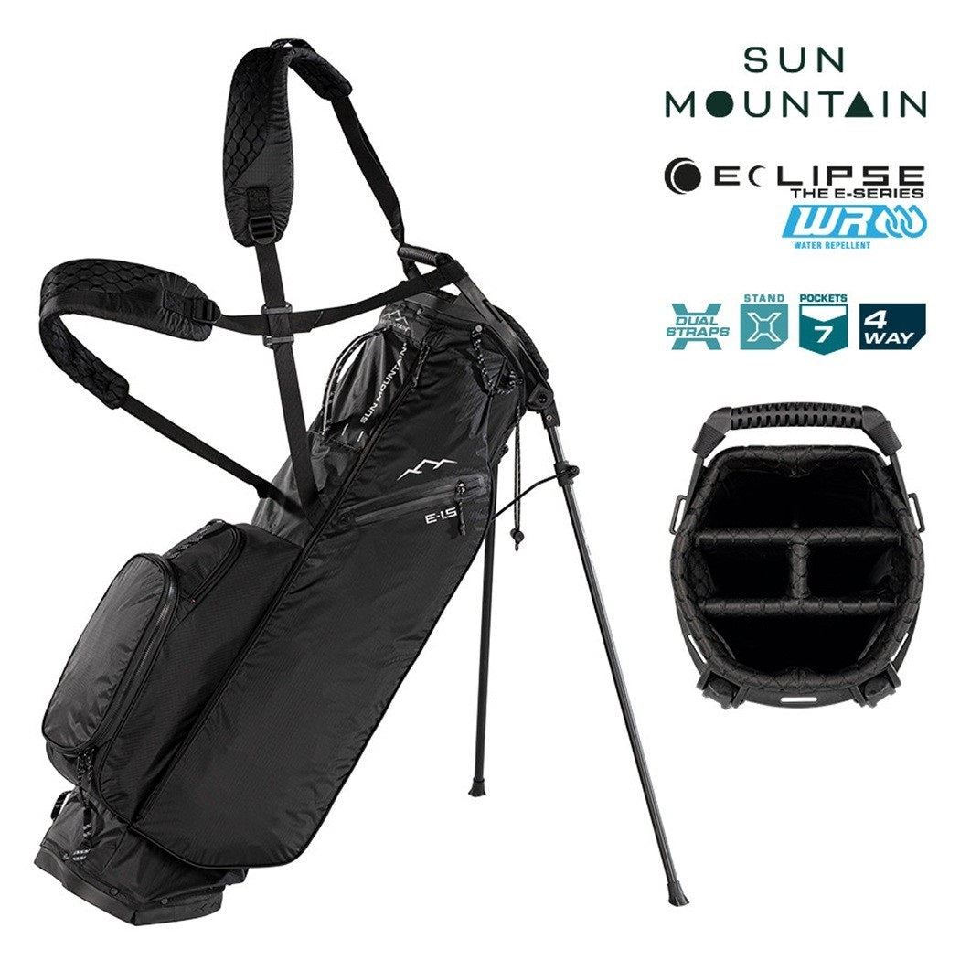 Sun Mountain Eclipse E1.5 4-Way Stand Golf Bag - Black - with features