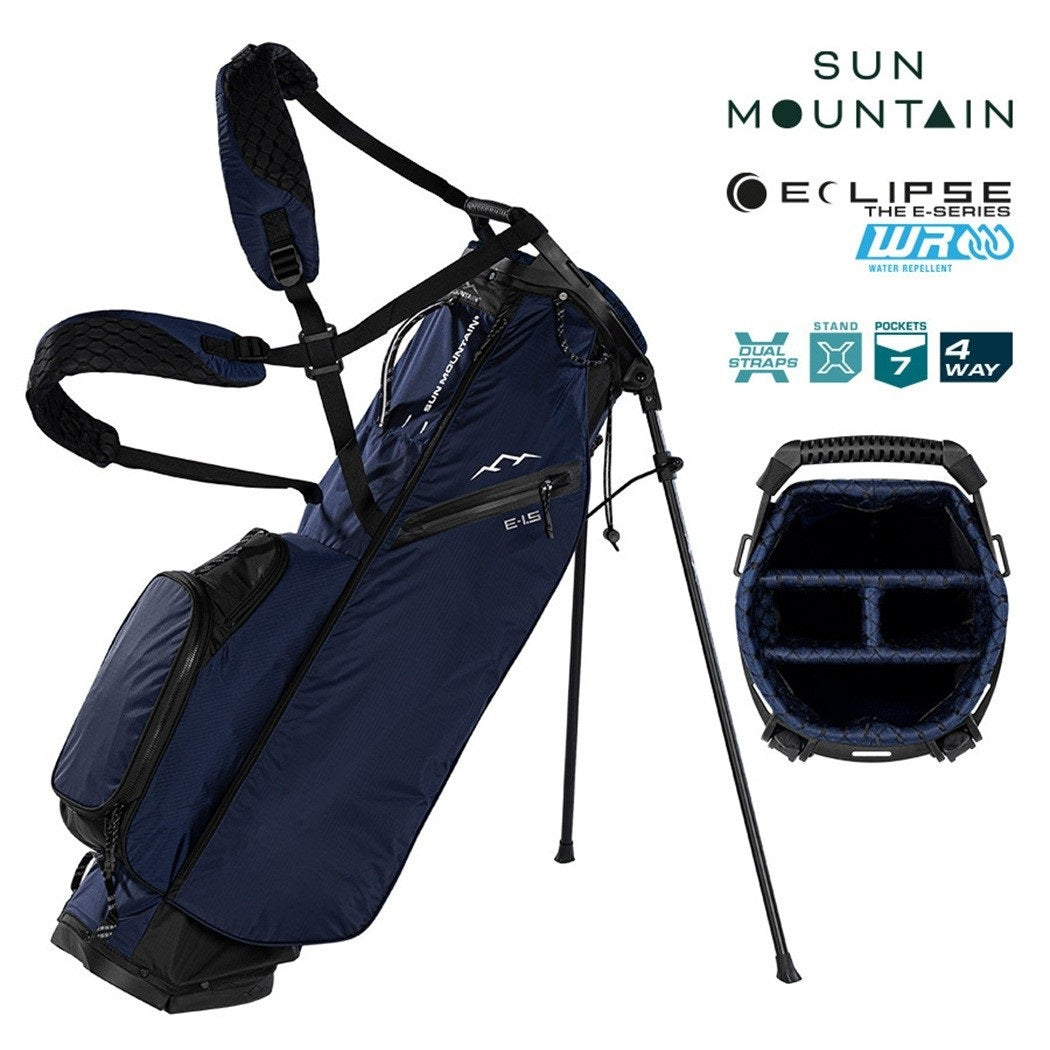 Sun Mountain Eclipse E1.5 4-Way Carry/Stand Golf Bag - Black/Navy - with features