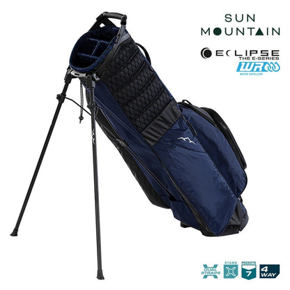 Sun Mountain Eclipse E1.5 4-Way Carry/Stand Golf Bag - Black/Navy - support legs and zipped pockets