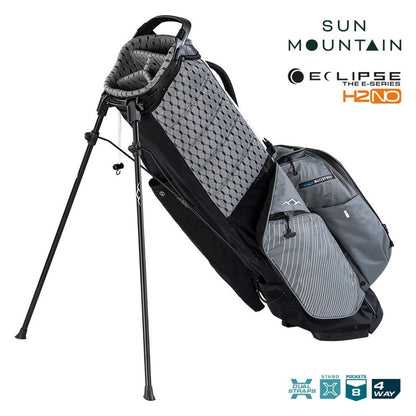 Sun Mountain Eclipse E1.5 4-Way Carry/Stand Golf Bag - Black/Nickel/Red - support legs and zipped pockets